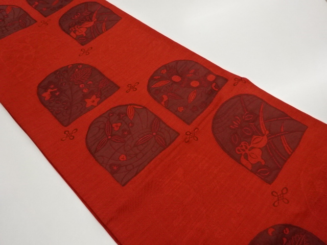 JAPANESE FUKURO OBI / WOVEN BALLOON FLOWER